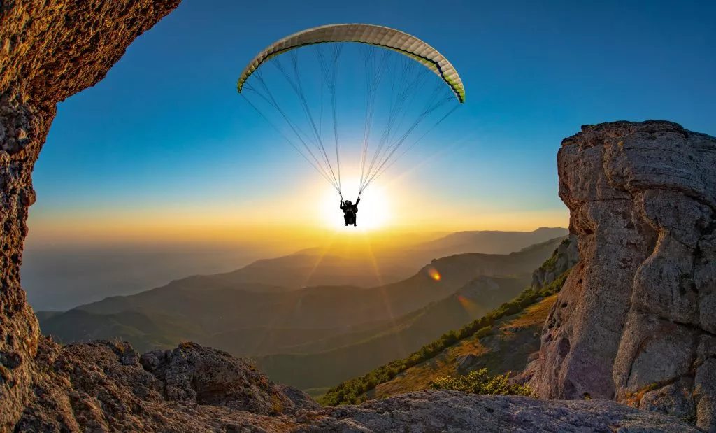 Uitzicht op paragliding